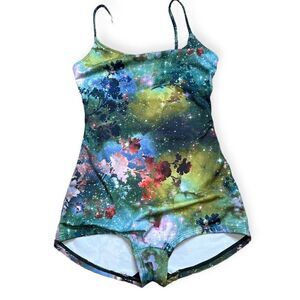 Women's Multi-Color Floral Spaghetti Strap Lined Sleeveless Jumpsuit Size Small